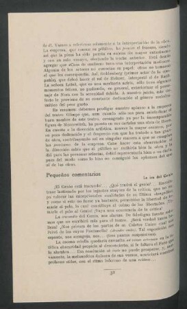 Pequeños comentarios