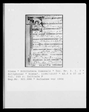 Antiphonar — Initiale F, Folio fol. 233 r