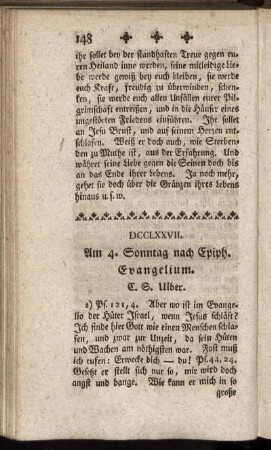 DCCLXXVII. Am 4. Sonntag nach Epiph. Evangelium.