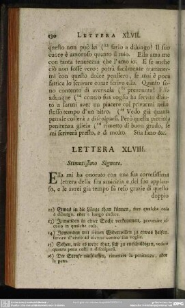 Lettera XLVIII. Stimatissimo Signore