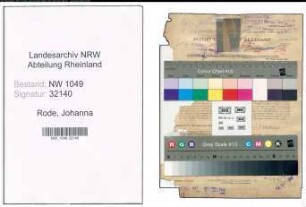 Entnazifizierung Johanna Rode , geb. 01.02.1897 ()