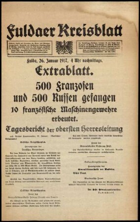 Ausgabe vom Freitag, den 26. Januar 1917.