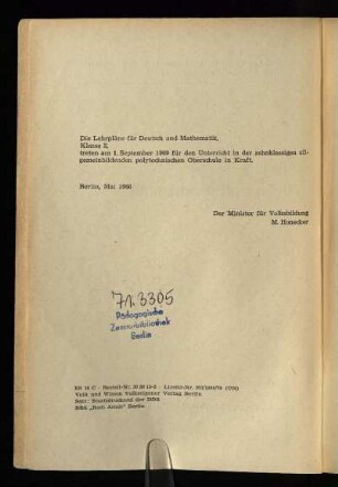 Die Lehrpläne für ...