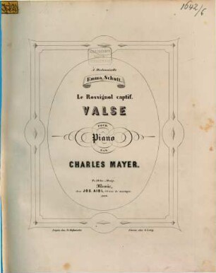 Le rossignol captif : valse pour piano
