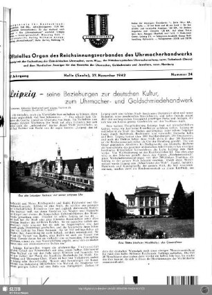 Leipzig - seine Beziehungen zur deutschen Kultur, zum Uhrmacher- und Goldschmiedehandwerk