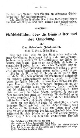 Geschichtliches über die Binnenalster und ihre Umgebung.