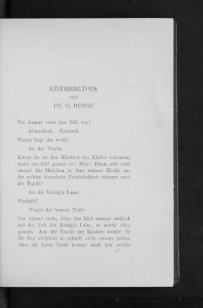 Kinderbildnis von Ph. O. Runge