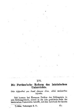 Die Perthes'sche Reform des lateinischen Unterrichts
