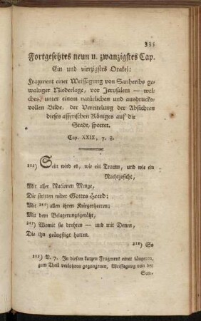 Fortgesetztes neun und zwanzigstes Cap. Ein und vierzigstes Orakel