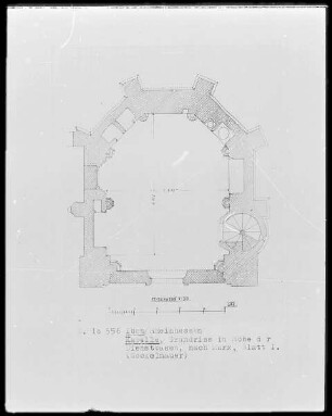 Iben, Kapelle, Grundriss in der Höhe der Dienstbasen (Sockelmauer)