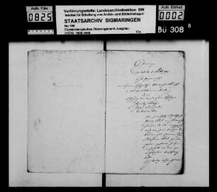 Vermögensübergabe des Schultheißen Georg Kleck in Inneringen an seinen Sohn Sebastian