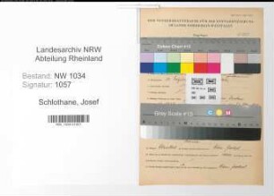 Entnazifizierung Josef Schlothane , geb. 14.08.1897 (Oberstleutnant)