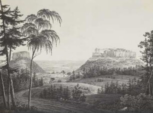 Festung Königstein von Westen mit Lilienstein