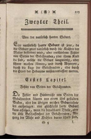 Zweyter Theil. Von der natürlich harten Geburt.