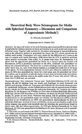 Theoretical body wave seismograms for media with spherical symmetry - discussion and comparison of approximate methods