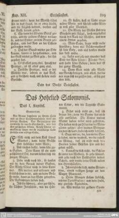 Das Hohelied Salomonis
