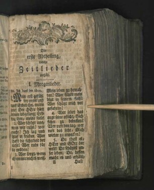 Die erste Abtheilung, welche Zeitlieder enthält.