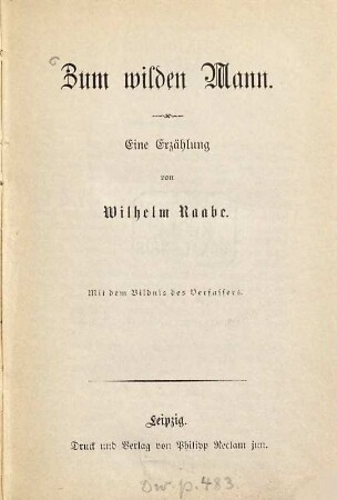 Zum wilden Mann : Eine Erzählung