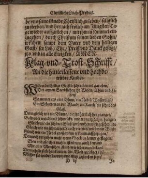 Klag- und Trost-Schrifft