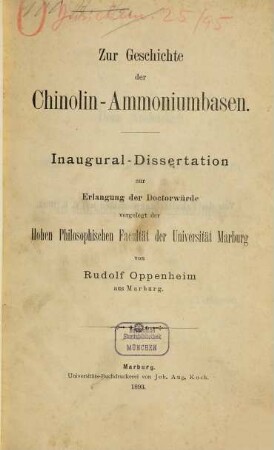 Zur Geschichte der Chinolin-Ammoniumbasen