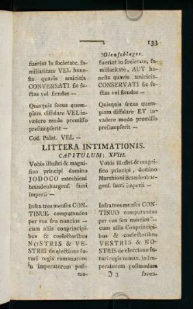 133-136, Littera Intimationis. Capitulum XVIII. - Capitulum XIX.