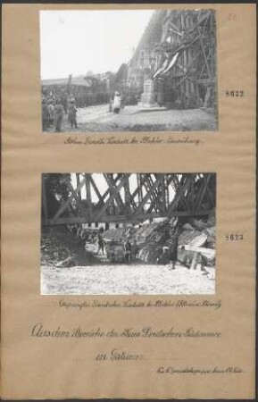 Gesprengter Eisenbahn-Viadukt bei Pluhów (Zloczów-Zborow)