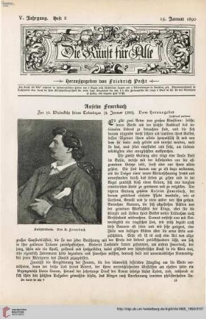 Anselm Feuerbach: Zur 10. Wiederkehr seines Todestages (4. Januar 1880)