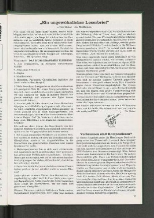 "Ein ungewöhnlicher Leserbrief"