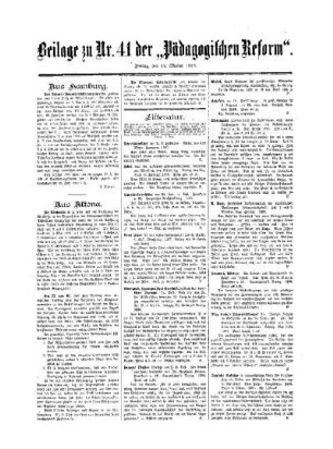 Aus Altona : Beilage zu No. 41 der Pädagogischen Reform