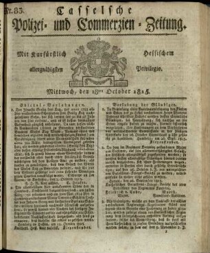 Nr. 83, Mittwoch, den 18ten October 1815