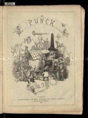 Satirische Zeitschrift "Punch oder The London Charivari. 9. Vol. 1845