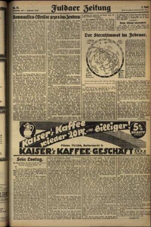 Zweite Ausgabe vom Samstag, den 01. Februar 1930.
