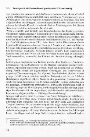 3.3 Berufspraxis als Determinante gewaltsamer Viktimisierung