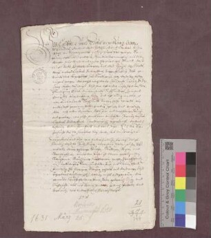 Abt Kaspar von Alpirsbach verleiht dem Veit Hewer, Bürger zu Nordweil, des Klosters Alpirsbach Hof zu Nordweil, genannt Kegershof, auf neun Jahre.