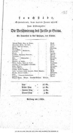 Die Verschwörung des Fiesko zu Genua