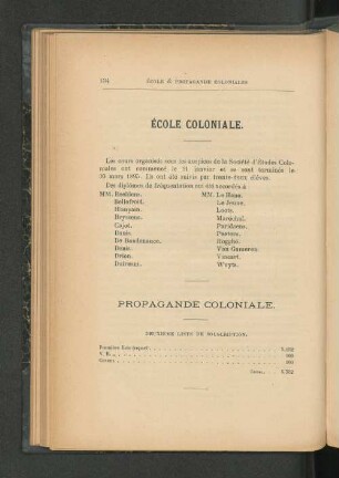 Ècole Coloniale.