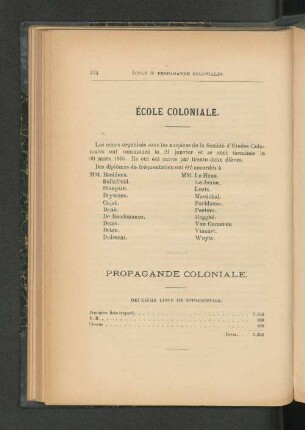 Ècole Coloniale.