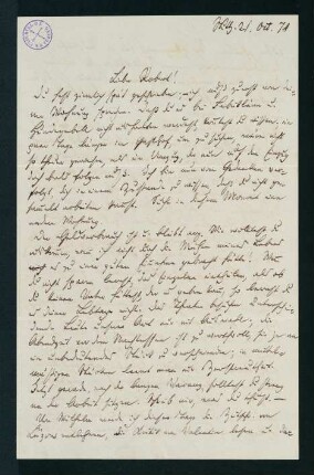 Brief vom 21. Okt. 1874