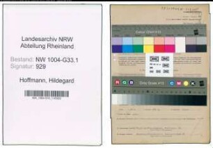 Entnazifizierung Hildegard Hoffmann , geb. 14.08.1906 (Studienraetin)