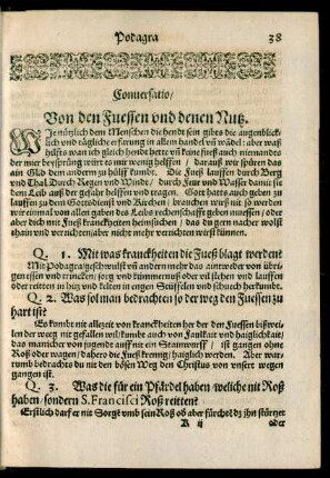Conversatio/ Von den Fuessen und denen Nutz.