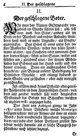 II. Der geschlagene Beter