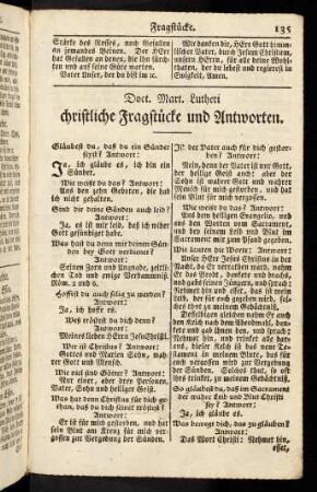 135-136, Doct. Mart. Lutheri christliche Fragstücke und Antworten.