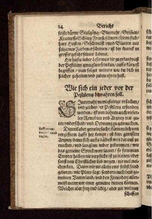 Wie sich ein jeder vor der Pestilentz bewahren soll