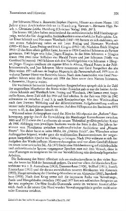 Schramm, Jost ; Bassewitz, Horst von ; Hupertz, Stephan :: 100 Jahre eines Architektenbüros in Hamburg, Vorwort von Hermann Hipp, Bearb. von Christiane Leiska, (Häuser aus einem Hause, 1) : Hamburg, Christians, 1985