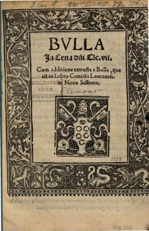 Bulla in Cena domini : cum Additione 1523