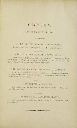 Chapitre V. Le croix ou x de fer