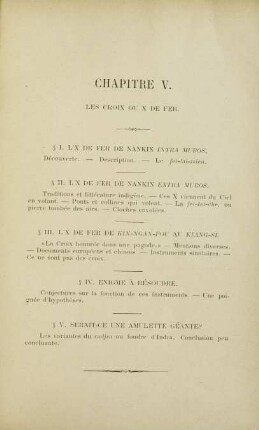 Chapitre V. Le croix ou x de fer