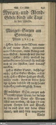 Morgen- und Abend-Gebete durch alle Tage in der Woche