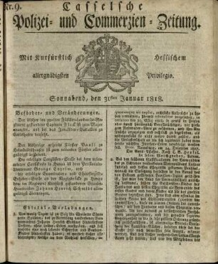 Nr. 9, Sonnabend, den 31sten Januar 1818