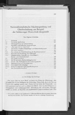Nationalsozialistische Machtergreifung und Gleichschaltung am Beispiel der Schleswiger Domschule dargestellt